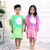 纯棉儿童浴巾斗篷披风带帽 犄角恐龙沙滩游泳洗澡可穿浴巾浴袍