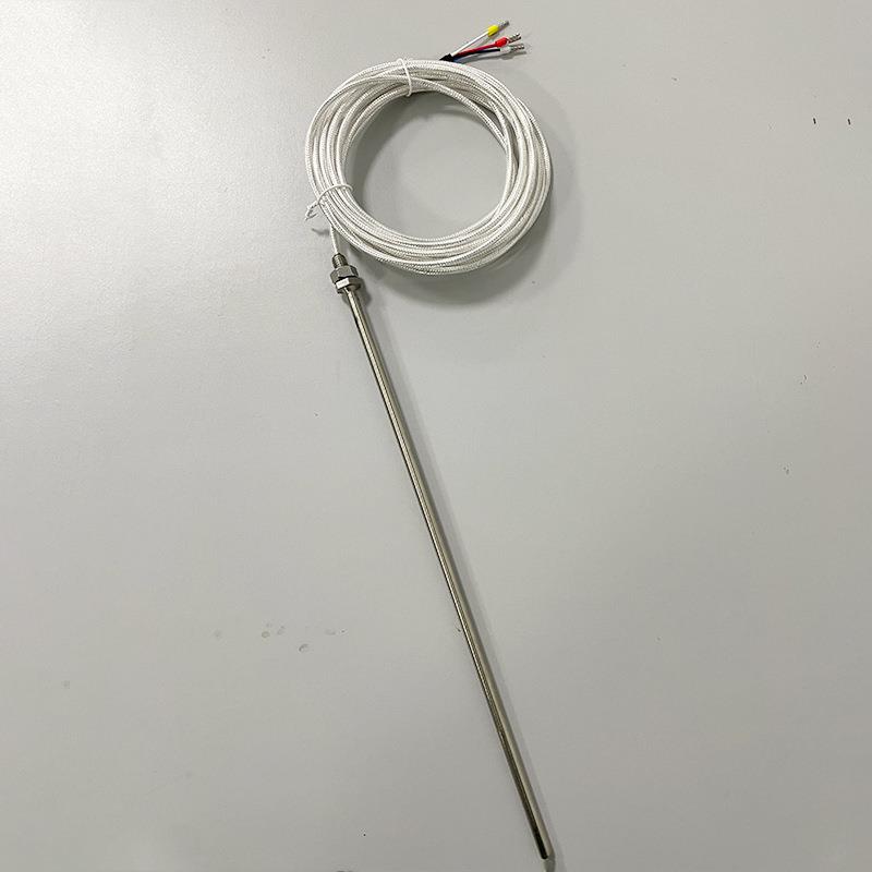倒装螺纹式温铂度传传感器线四制带屏蔽感器PT1KEY00热电阻温度探