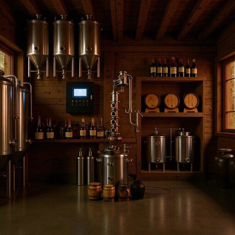 【厂家直供】家用功能型酿酒设备 纯露热萃设备 威士忌紫铜蒸馏器