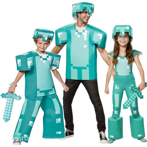 万圣节儿童服装我的世界minecraft钻石盔甲cos服成人游戏扮演出服