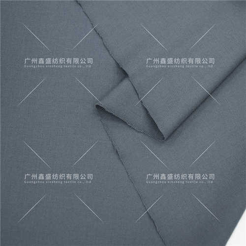 秋冬石灰蓝精纺斜纹毛涤粘双弹绒面哔叽时装套装面料W83486