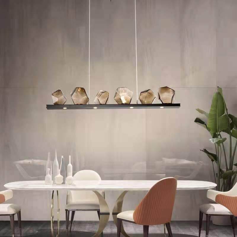 北欧简欧客厅吊灯美式简约宝石餐厅卧室吧台设计师样板间玻璃吊灯