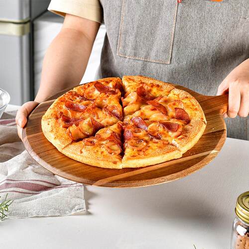 Wooden circular pizza board, steak plate, bread board 30cm