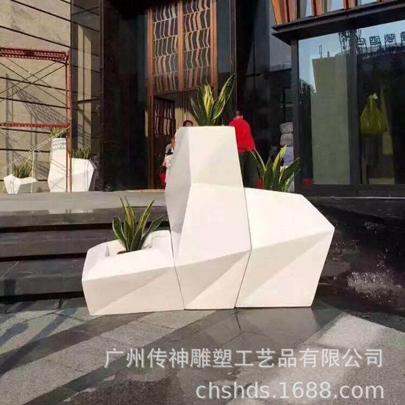 玻璃钢花盆商场花箱售楼部花器酒店花坛商业街花钵户外大花瓶造型