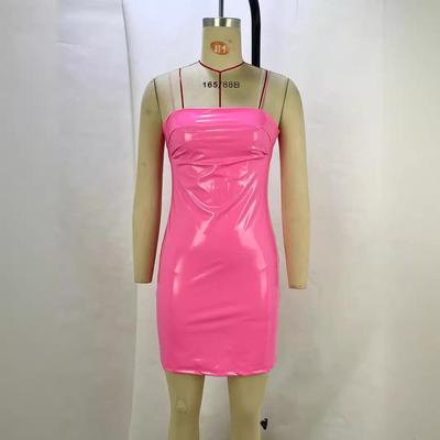 skirt short zipper sexy suspender tube leather womens