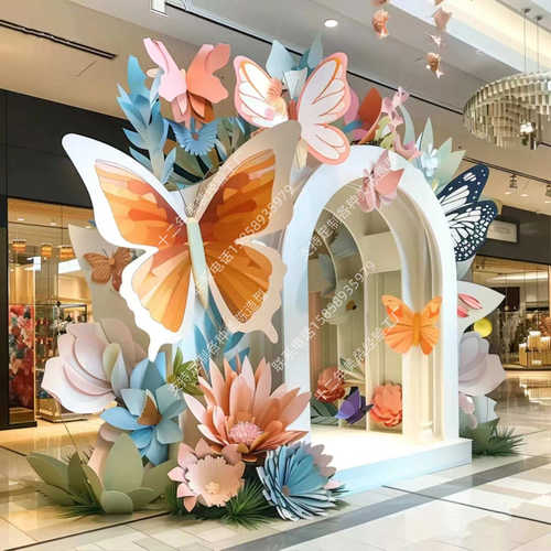 手工点装饰场婚礼立体仿蝴蝶室内背景活动真大摆件dp景美陈打造