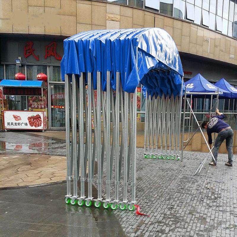 大型雨棚推拉棚户外防雨移动电动活动帐篷雨篷停车棚工地棚仓库棚