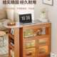 实木吧台桌伸缩阳台休闲小吧台家用餐边柜一体樱桃木色橱柜隔断柜
