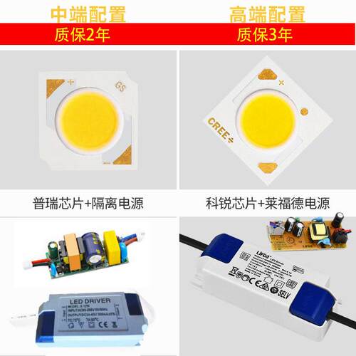 明装射灯led筒灯防眩晕天花灯客厅家用酒店洗墙灯无主灯格栅射灯