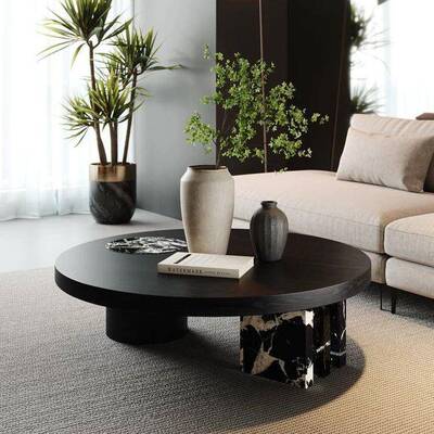 式几圆形组合极简茶家用大理石客厅23086现意小代户型轻奢设计师