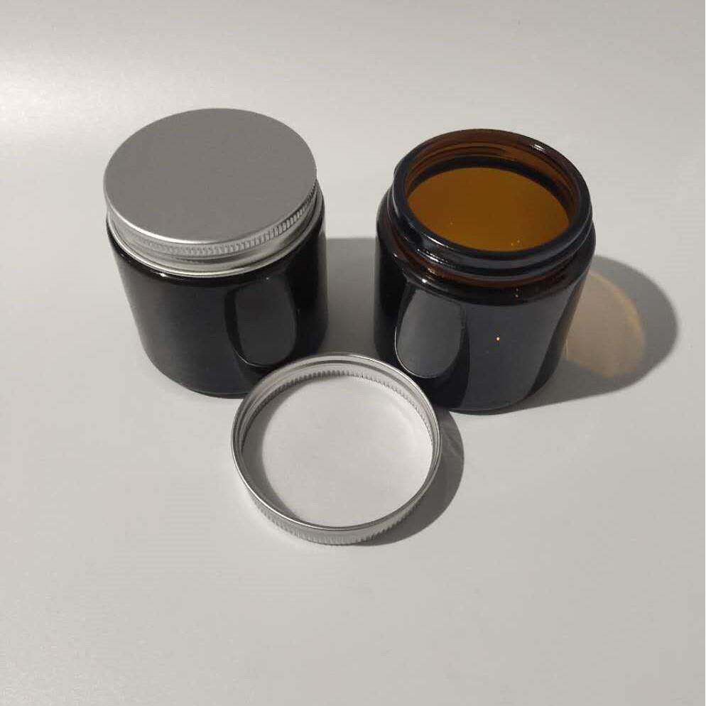 厂家销 咖啡色棕色茶色香薰蜡烛杯 玻璃烛台铝盖蜡烛罐 100ml