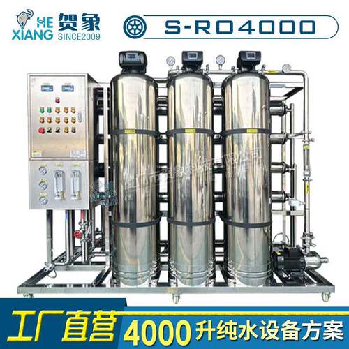 大型反渗透设备4000L工业RO脱盐除锰铁净化水处理纯净水器4吨厂家