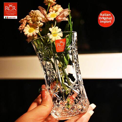 意大利Rcr进口水晶玻璃家居床头柜、咖啡桌、电脑桌小单花瓶装饰