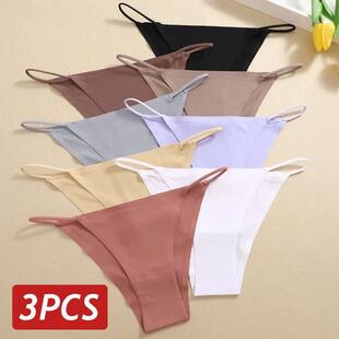 3Pcs/Set Women Seamless Panties Sexy Ultra-thin Briefs Femal
