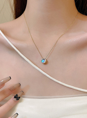 彩色多巴胺串珠笑脸花朵石头拼接项链个性设计感甜酷辣妹配饰