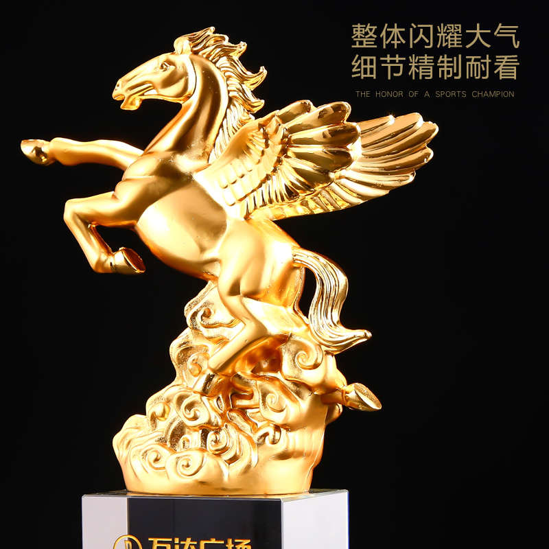 高档金属马奖杯金马奖创意冠军水晶定制金属马头奖牌订制制作定做