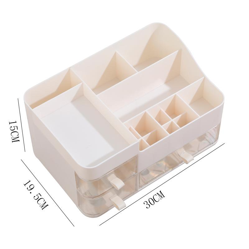 热销桌面化妆品收纳盒塑料多分格抽屉护肤品口红梳妆台杂物整理盒