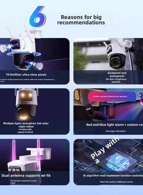 乐成S7Xf双筒800万全彩色夜视圆顶摄像机户外监视器防水高清摄像