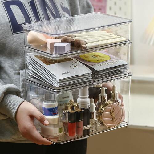 Clear Desktop Cosmetic Organizer Acrylic Dressing Table Mask