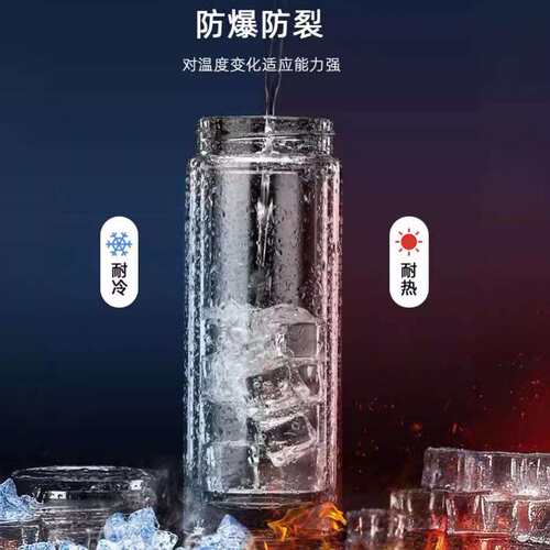 双层高硼硅玻璃茶杯 隔热过滤办公泡茶杯男女便携家用口杯