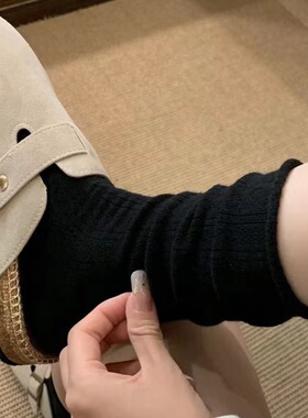 季薄款纯色ins白色袜子镂空透气中筒防臭棉堆堆袜学生女