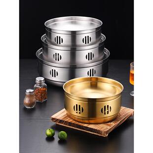 304不锈钢高边干锅炉金色加热汤保温炉酸菜鱼锅汤煲海鲜大咖炉子