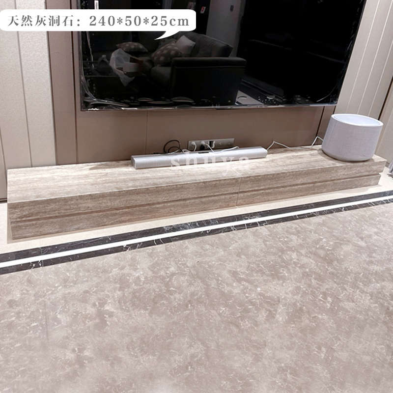 大理石电视柜爵士白简约现代组合茶几小户型意式矮柜极简地柜地台