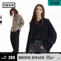 【INXX】APYD 立体覆古毛边衬衫男宽松休闲 翻领衬衫上衣情侣装