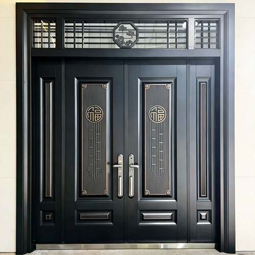 380不锈钢烤漆门别墅大门双开门农村自建房进户门家用乡村防盗门