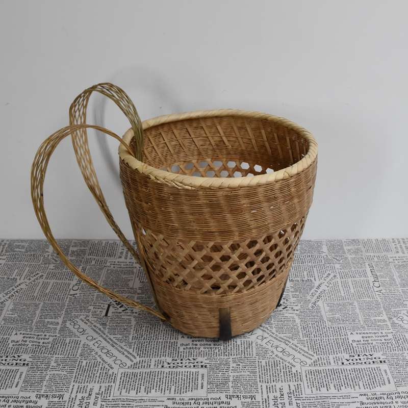 纯手工竹编婴儿复古大背篓背筐后背式背儿童背篓烟熏背篼舞蹈道具