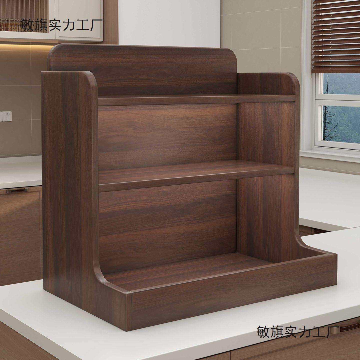 中古风木质调料架厨房调味品置物架台面佐料油壶筷子多功能收纳架
