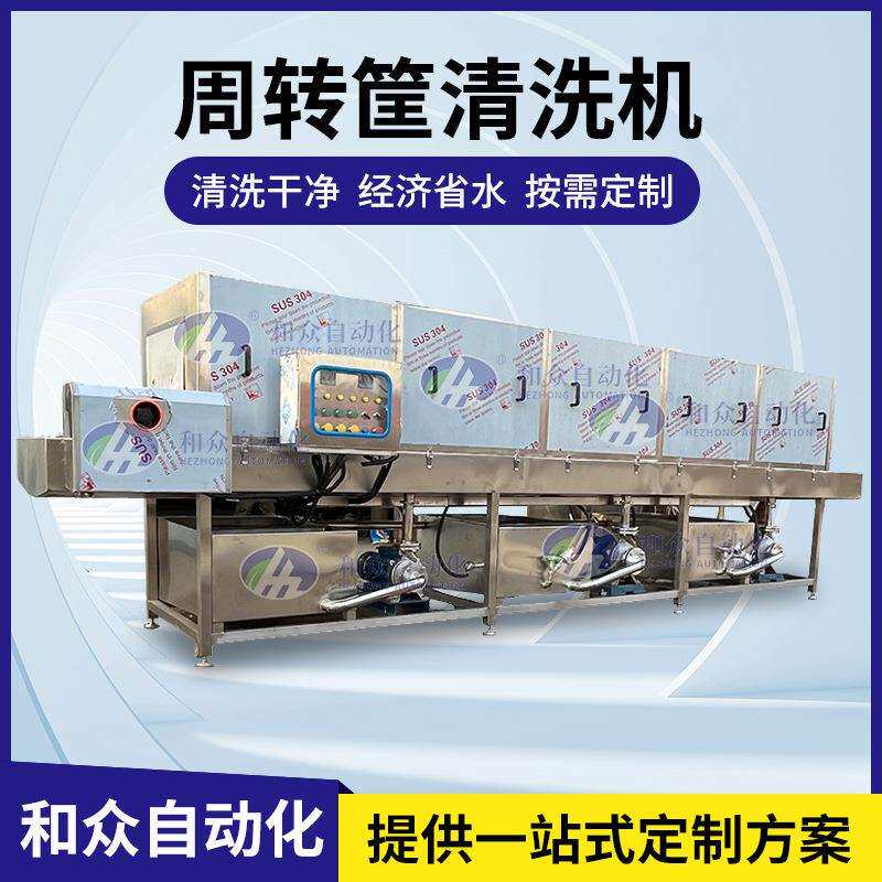 全自动洗框机食品周转筐医废周转筐清洗机高压喷淋去油污洗框机