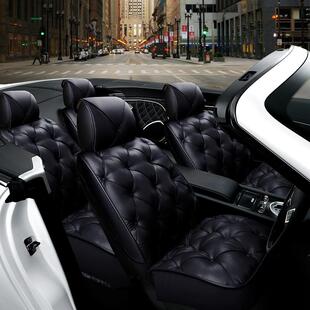 女四季 时尚 五座保暖汽车坐垫秋冬棉毛绒皮革全包座垫座套 新款 欧式