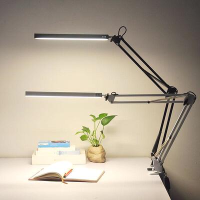 LED护眼台灯金属折叠学习阅读纹绣美甲通用长臂调节USB Desk Lamp