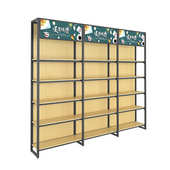 便利店超市货架单双面中岛组合文具店展示架四柱钢木货架批发零售