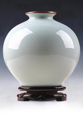 中式指尖花瓶景德镇陶瓷桌面摆件客厅插花家居装饰大号官窑瓷瓶