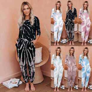 Outerwear Home Set Women's New Printed Long Sleeve Pants