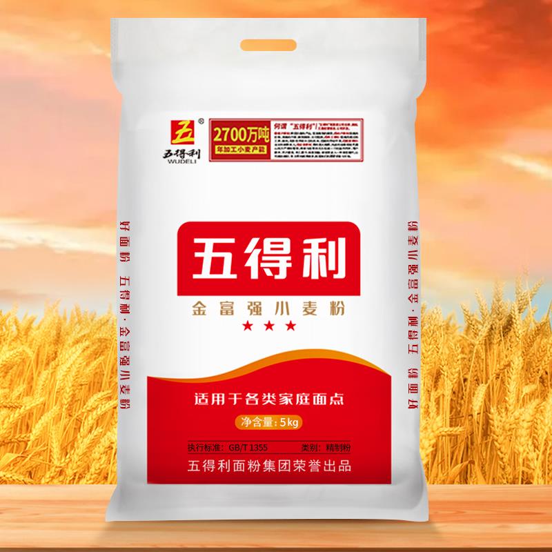 【五得利面粉】三星金富强小麦粉5kg包子馒头商用优质通用粉10斤图片