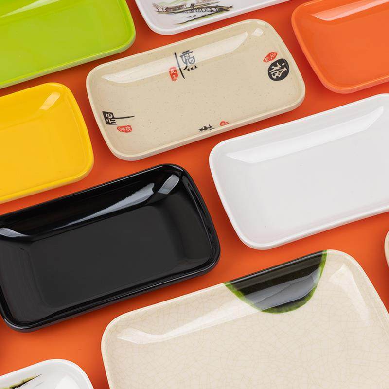 密胺肠粉盘子商用火锅饭店配菜专用碟塑料菜盘骨碟长方形仿瓷餐具,餐饮具,盘,淘宝优惠券,粉丝福利购,淘宝优惠卷