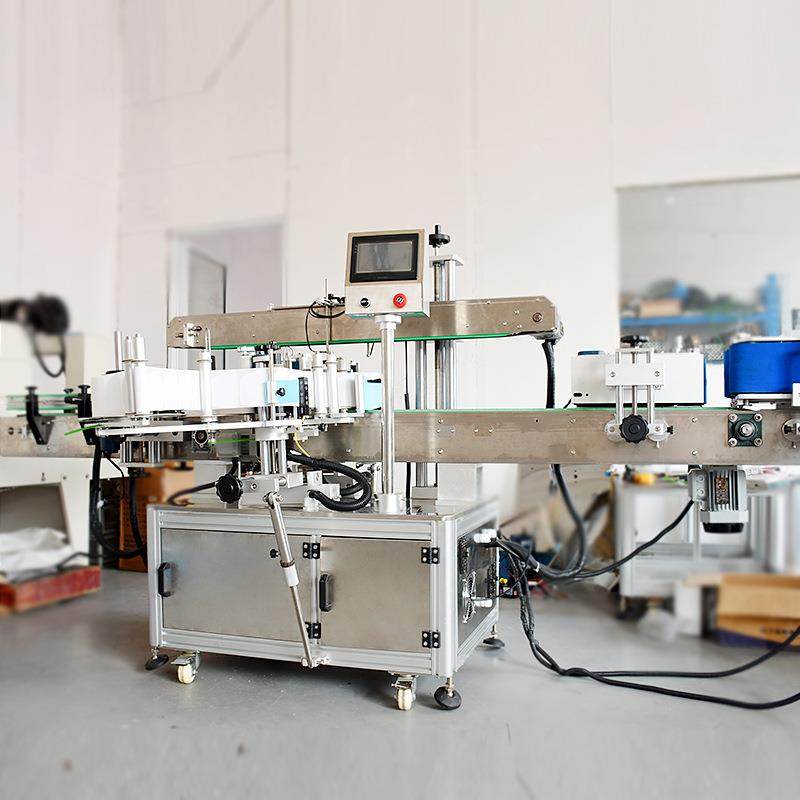 全自动长双面贴标机S加OD蜜扁瓶贴机花露水瓶蜂蜜方标RSU双面贴标