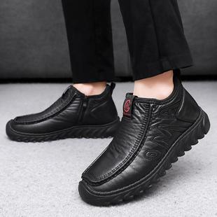 男棉加绒加厚保暖防滑软爸爸鞋 北京布鞋 中老老底年休闲棉 冬季 正品