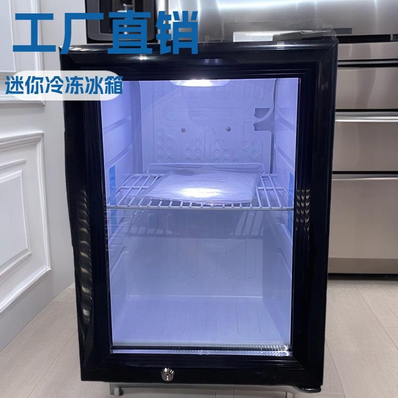 21L玻璃门迷你冷冻冰箱冰淇淋雪糕榴莲展示柜冷冻保存箱