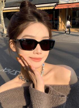 2025新款欧美覆古小框猫眼太阳眼镜女方圆脸偏光太阳镜高级感网红