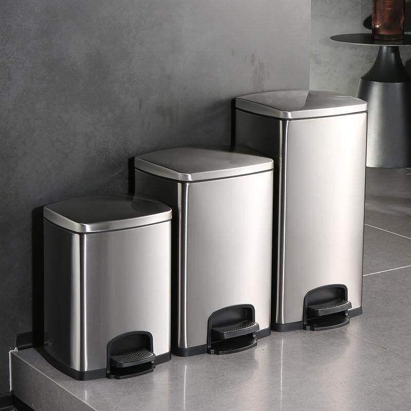 商用厨房垃圾桶家用不锈钢脚踏式客厅加大容量带盖脚踩卫生间专用