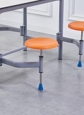 食不钢餐桌椅公司员工学锈校快餐连体餐堂4人位可伸TT661312缩桌