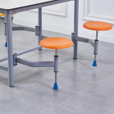 食堂不锈钢餐位桌公椅司员工学校快餐连体桌4NJZ人可伸缩桌椅餐组