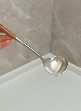 304不锈钢木柄小锅铲迷你炒菜勺汤勺铲子厨具家用不粘锅铲勺套装