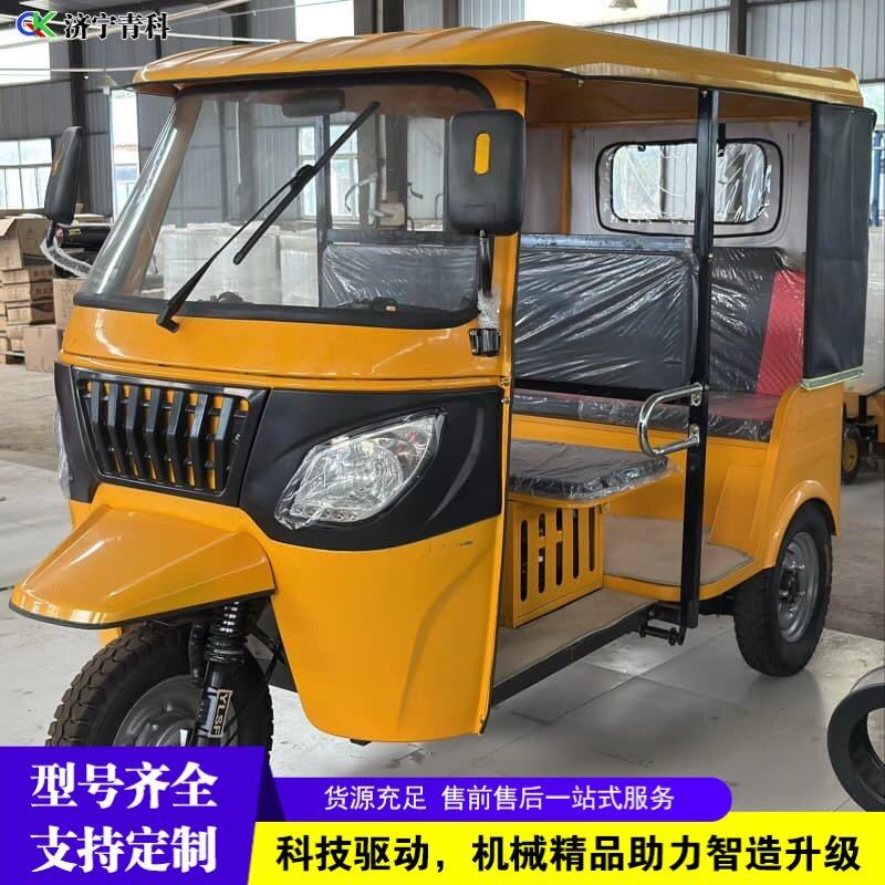 双排燃油摩托三轮车出口外贸tuktuk拉客出租景区观光电动车