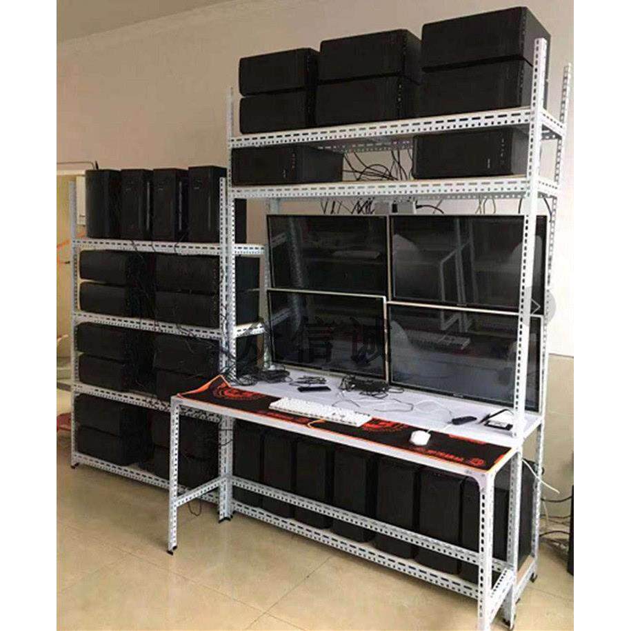 游戏工作室电脑主机架子机箱架多开主板架角钢货架dnf搬砖裸机架