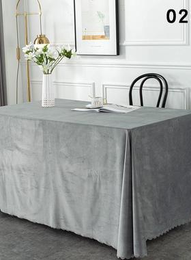 正品会议桌布办长高方形桌布墨绿色制绒布桌套荷兰绒公定广告印刷